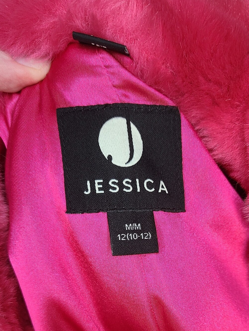 Jessica Hot Pink Hooded Teddy Coat Vintage - Picture 4 of 8
